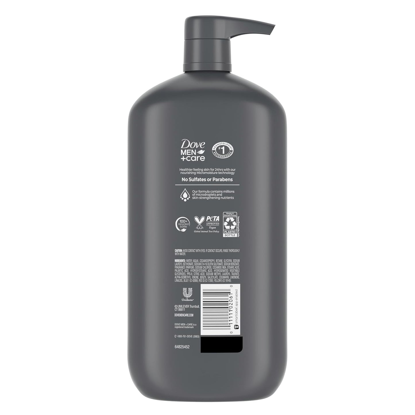 DOVE MEN CARE Body and Face Wash Hydrating Body Wash w/ 24-Hour Nourishing Micromoisture (30 oz) - (2PK)