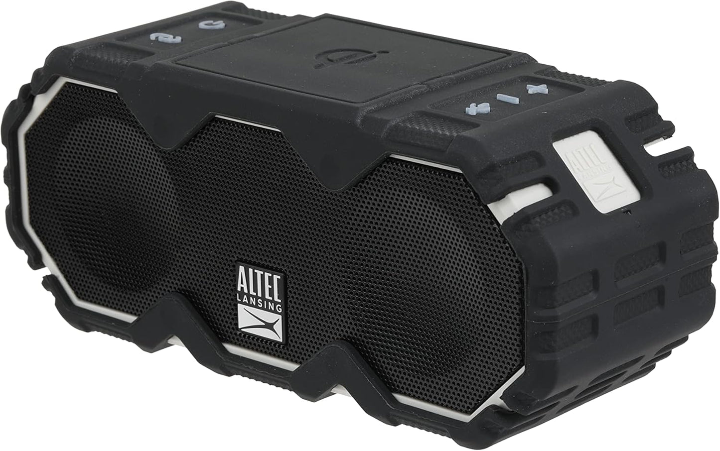 Altec Lansing Mini LifeJacket Jolt Bluetooth-luidspreker met Qi, draadloos, waterdig, draagbaar, luidsprekers, harde volume, sterkte bas, ryk stereostelsel, mikrofoon, 16 uur battery, 30 m reikafstand, grys