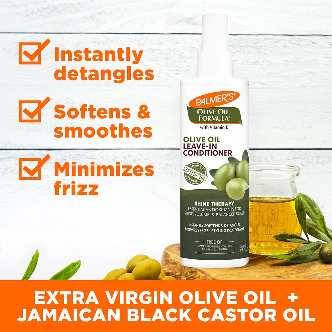 Palmer's Olive Oil Formula Leave In Conditioner Spray, Shine Therapy, Instantly Detangle, Soften and Smooth Textured and Curly Hair (8.5 0z)