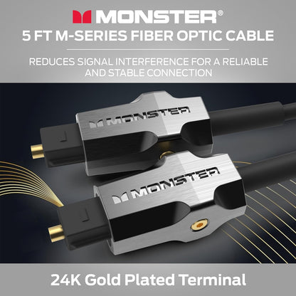 Monster M-reeks 1000 Optiesevesel-oudio-Toslink-kabel, Klankbalk Optiese Oudiokabel met Goue Konneksies, 1,5m