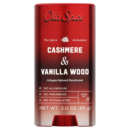 Old Spice Aluminum Free Deodorant for Men, The Spice Alchemist Collection, 24/7 Cologne Infused Scent - Cashmere + Vanilla Wood Scent