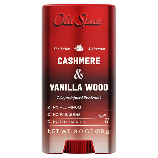 Old Spice Aluminum Free Deodorant for Men, The Spice Alchemist Collection, 24/7 Cologne Infused Scent - Cashmere + Vanilla Wood Scent