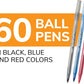 BIC Round Stic Xtra Life Assorted Ink Ballpoint Pens, Medium Point (1.0mm), 60CT Bulk Pens - (Pack of 2)