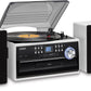 JTA-475 3-Speed Turntable w/ CD, Cassette & AM/FM Stereo Radio + Bonus 2 Pack Record Player Replacement Needles