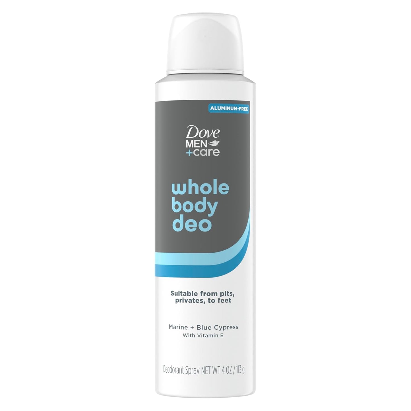 DOVE MEN Whole Body Deodorant Marine + Blue Cypress For 72H Odor Protection - 4 oz (2CT)