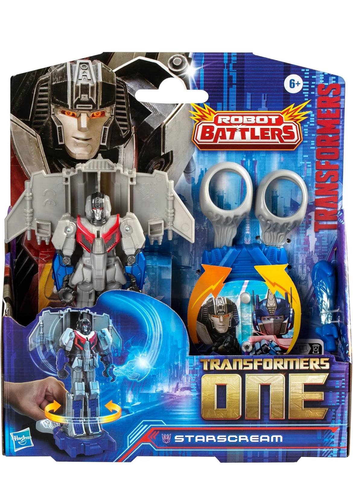 Transformers One Robot Battlers Starscream, 4.5-Inch Robot Action Figure, Interactive Toys for Boys and Girls Ages 6 and Up