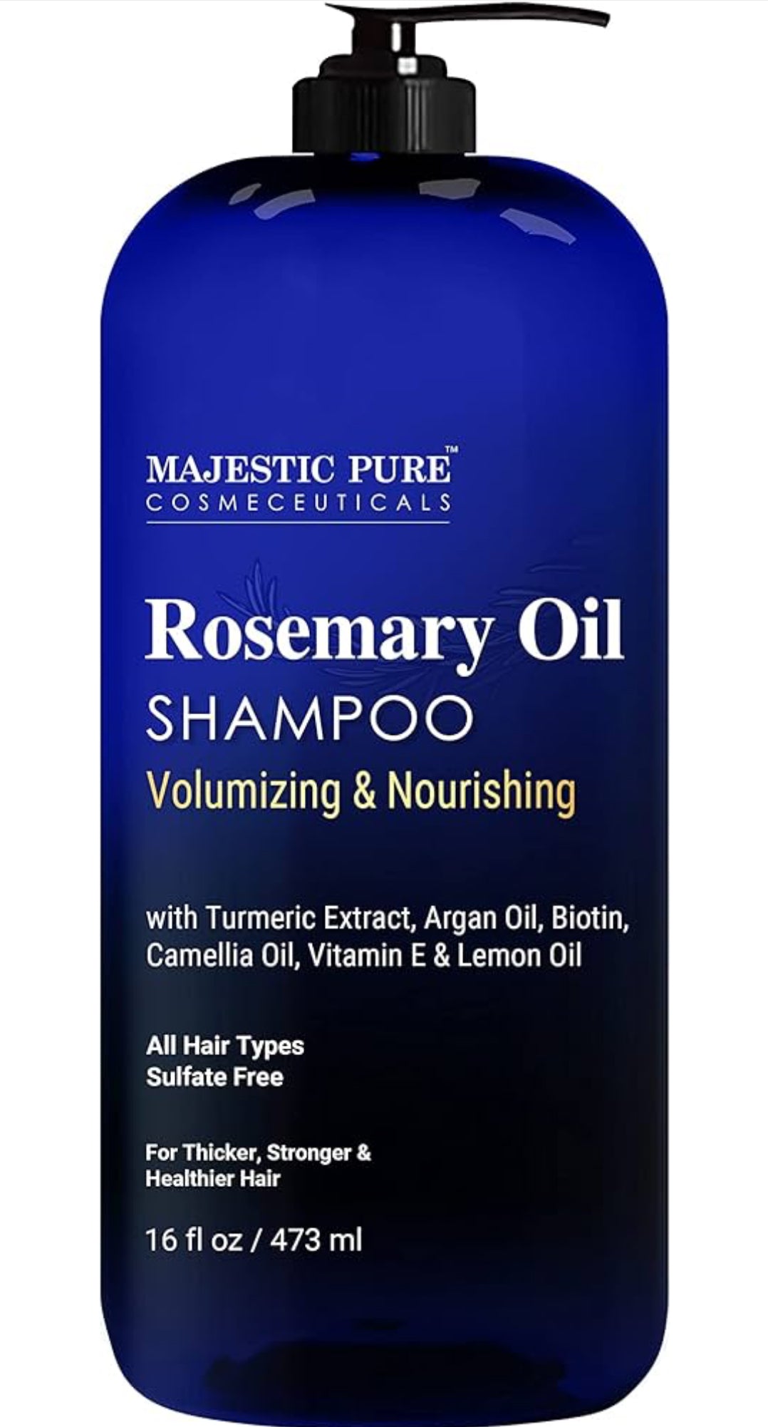 Suiwer Roosmarynolie Sjampoe vir Haargroei - Volume- & Voedende Sjampoe - met Vitamien E & Arganolie - Sulfaatvry, vir Mans & Vroue - 473 ml (Pak van 2)
