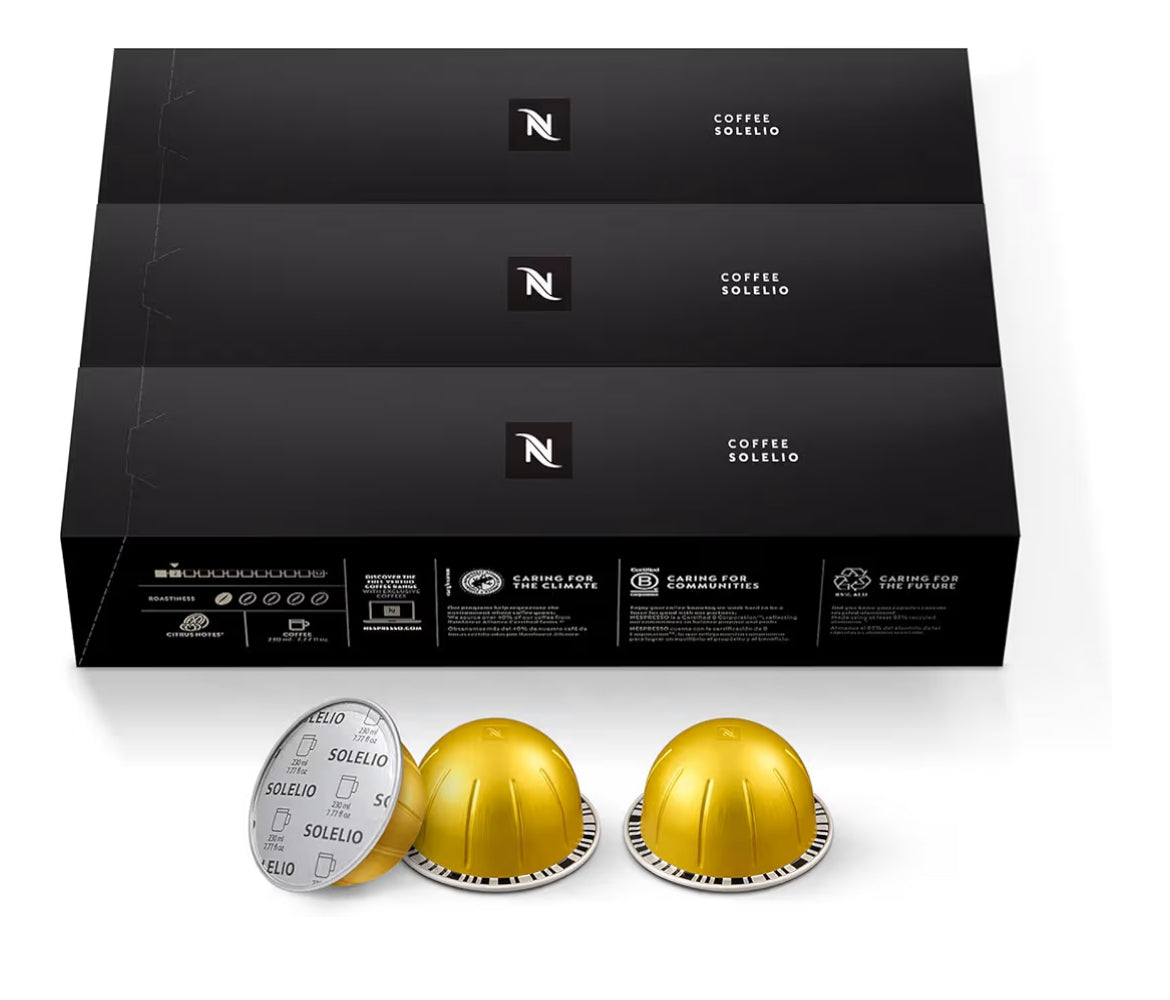 Nespresso Vertuo Kapsules, Solelio, Sagte Geroosterde Koffie - (30 Tel.) Koffiepads Brou (230 ml)