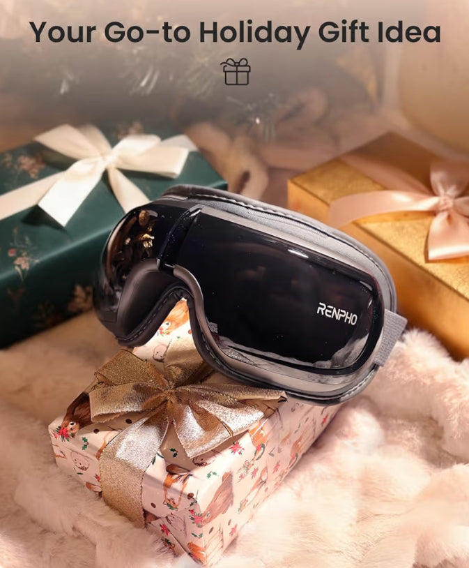New Eyeris 3 Eye Massager with Heat and Cooling, Voice Control Eye Mask w/ DIY Massage - Black