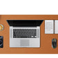 Black Shark Leather Desk Pad Protector, Office Desk Mat, Large Mouse Pad - Manta P10 Brown