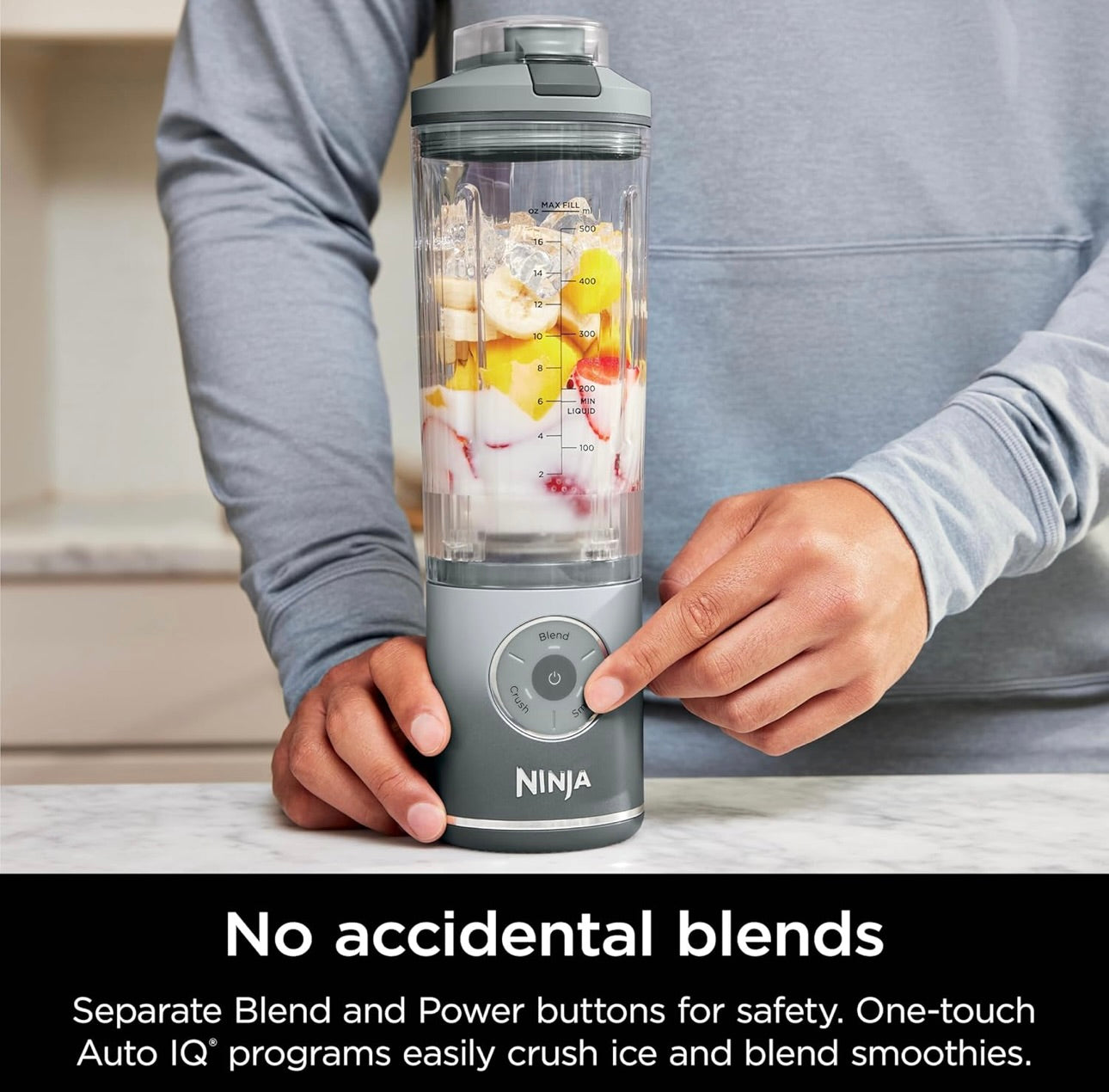 Ninja Blast Max, Portable Blender + Twist & Go, Personal Smoothie, Blend, Ice Crush, 3 Programs, Cordless, 22 oz removable Vessel - SILVER, BC251SL