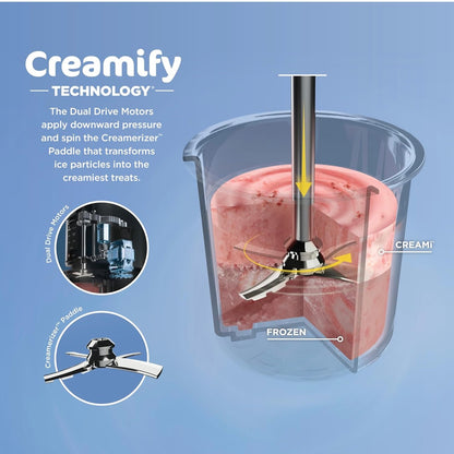 Ninja CREAMi, Roomysmaker, Roomys, Gelato, Sorbet, Melkskommels, Mengsels, Smoothie Bowls & Meer, 7-in-1, Roomyspints – Swart (NC299AMZ)