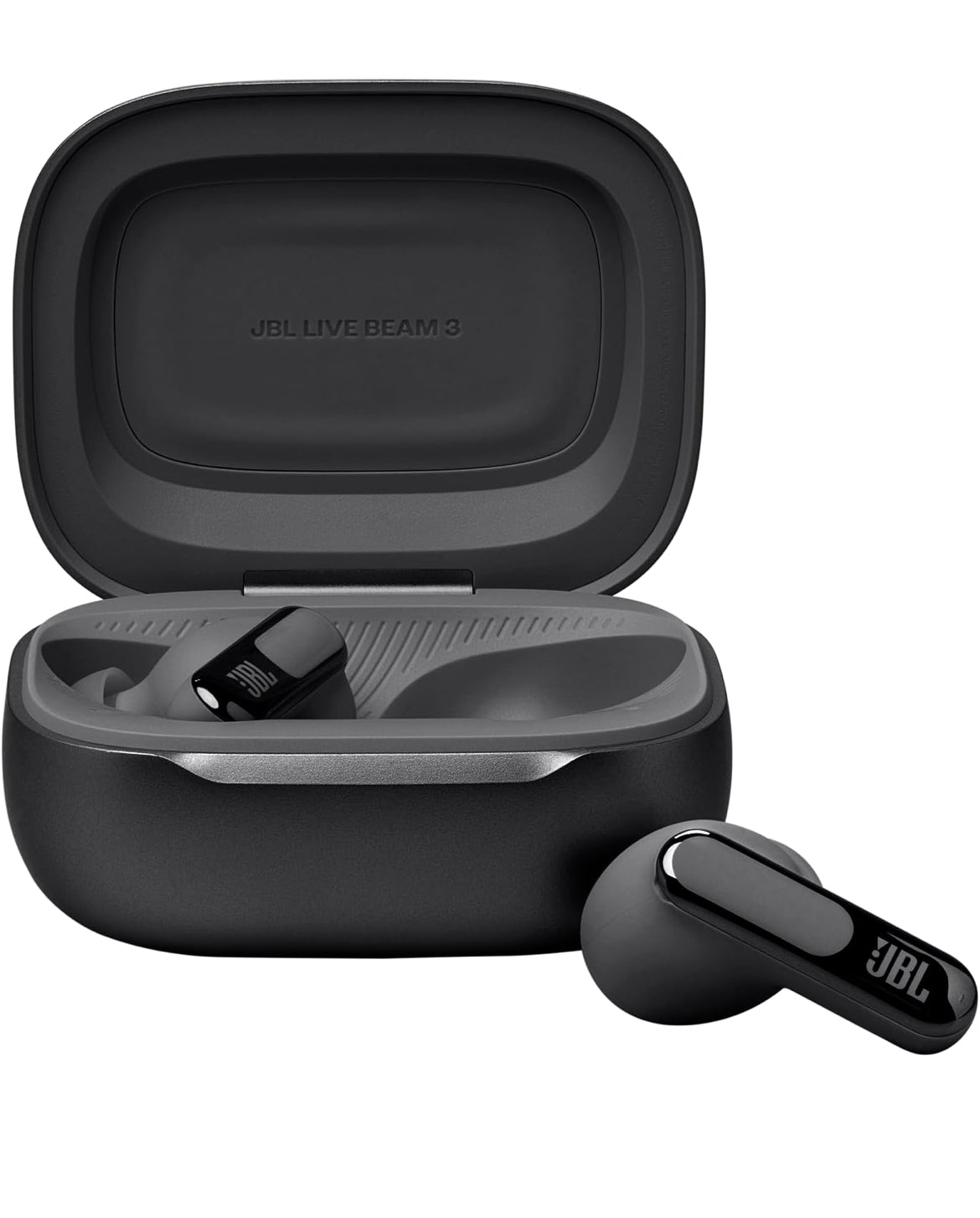 JBL Live Beam 3 - True Wireless Noise-Cancelling Stick-Closed Earbuds, 48Hrs Total Playback, Wireless Charging, 6 Mics for Perfect Calls, Multi-Point Connection, IP55 Waterproof and dustproof (Black)