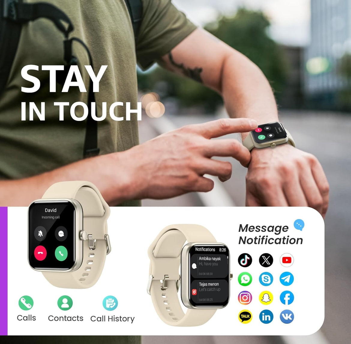 2025 New Upgraded Smart Watch for iPhone & Android, 1.83" Fitness Tracker Bluetooth, IP68 Waterproof Sleep Monitor - Gold