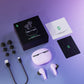 Black Shark Wireless Earbuds w/ LED Light, 45ms Ultra Low Latency - IPX5 Waterproof - Purple