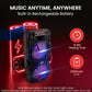 Rechargeable Portable Bluetooth PA Speaker 600W Outdoor System w/ Dual 8” Subwoofer 1” Tweeter, Microphone In, Party Lights, USB, Radio, Remote