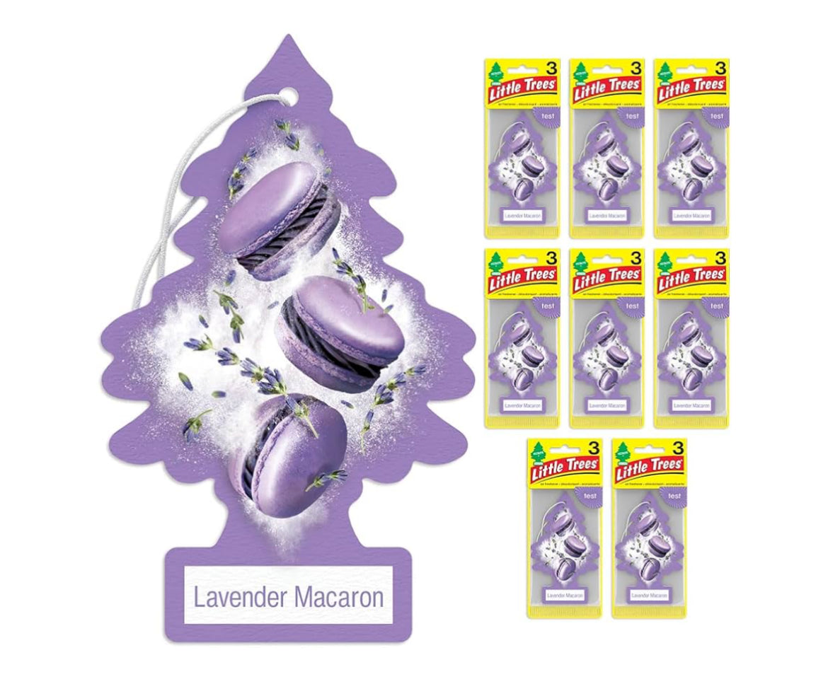 LITTLE TREES Car Air Freshener Hanging Tree Long Lasting Scent- Lavender Macaron (24)