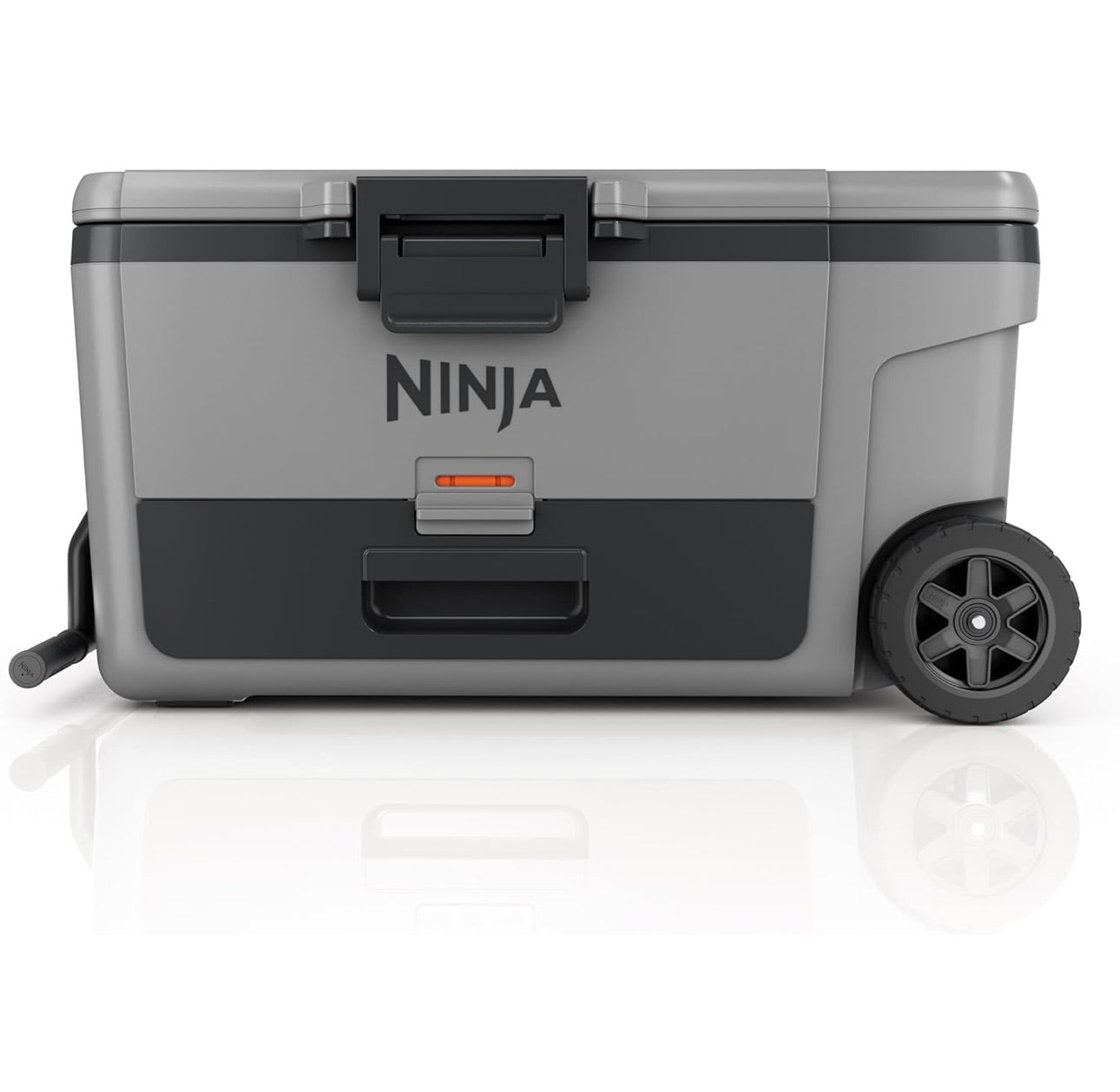 Ninja Cooler FrostVault 65QT Yskas met Wiele Geïsoleer met Temperatuur Droë Bergingslaai Hou Ys Dae Lank Koud - Lei Grys (FB265GY)