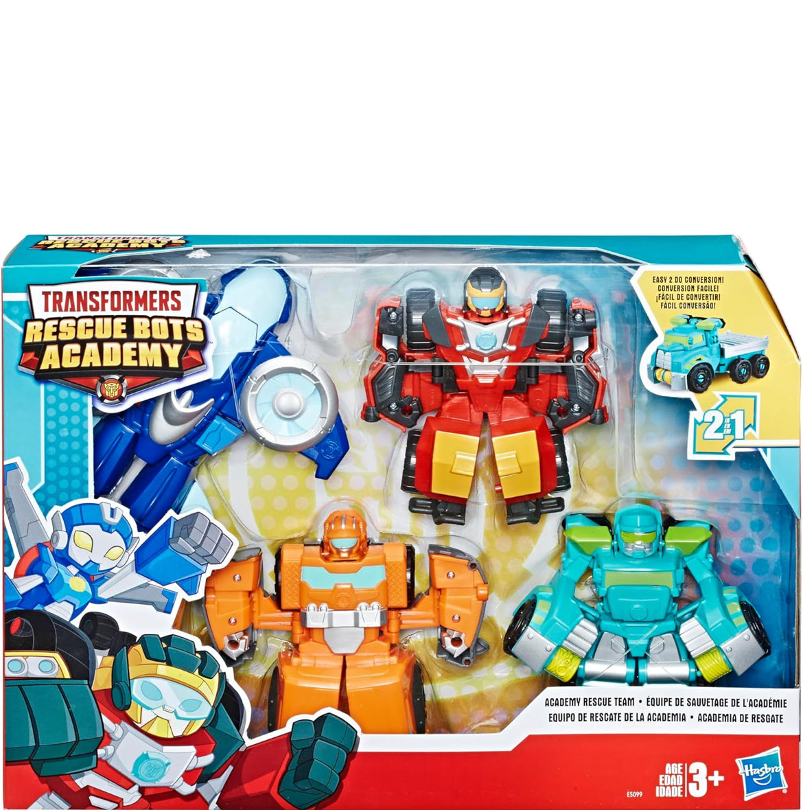Playskool Heroes Transformers Rescue Bots Academy Rescue Team Pack, 4 Collectible 4.5" Converting Action Figures, Toys for Kids Ages 3 & Up