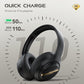 Black Shark JoyBuds Max Active Noise Cancelling Headphones, 50H Playtime Wireless Over Ear Headphones w/ Microphone, Bluetooth (Black)