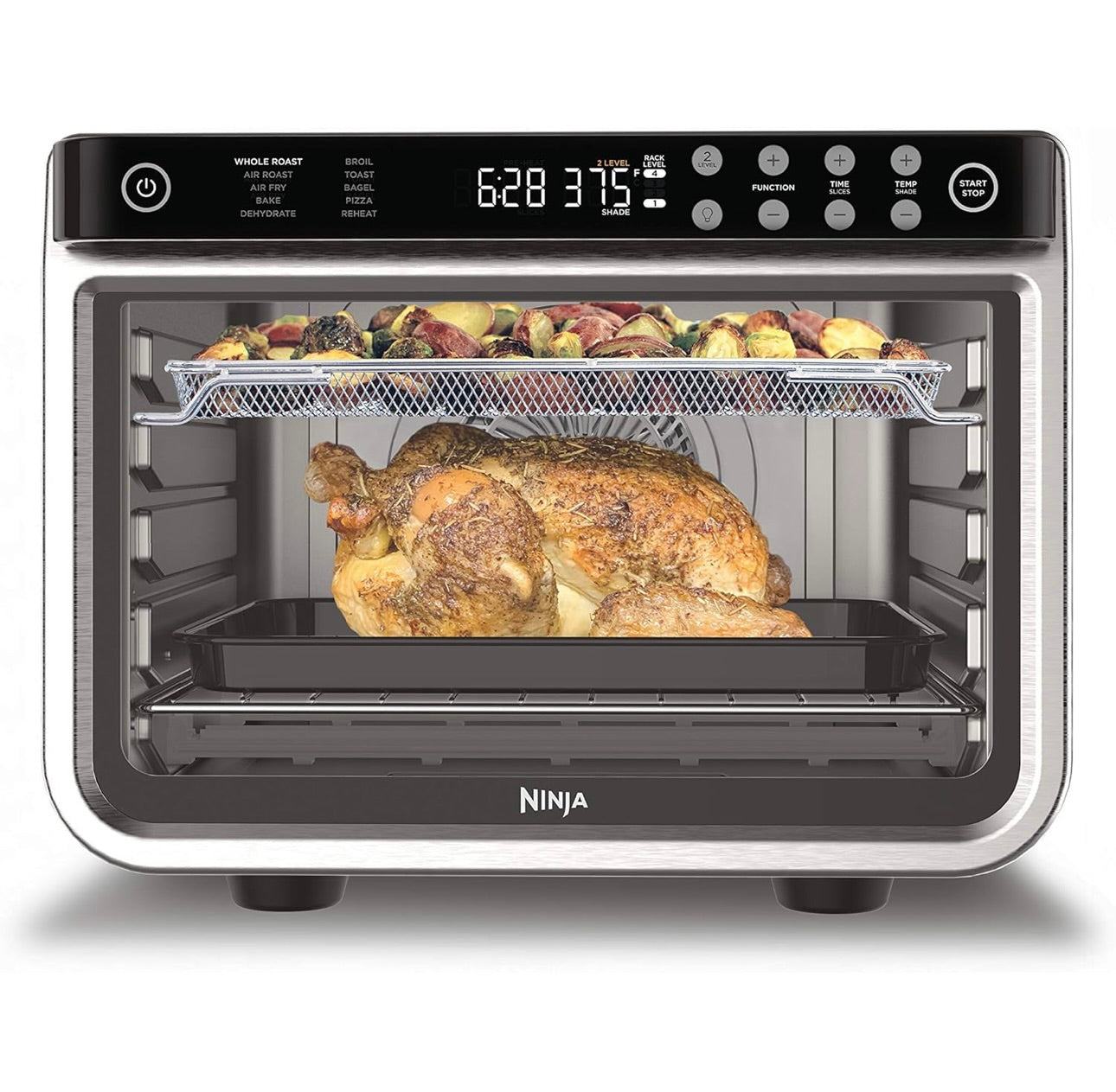 Ninja Air Fryer and Toaster Oven, Foodi Series, XL Pro Air Oven Kitchen Countertop Convection, 10-in-1 Functions - 1800 Watts Stainless Steel (DT201)