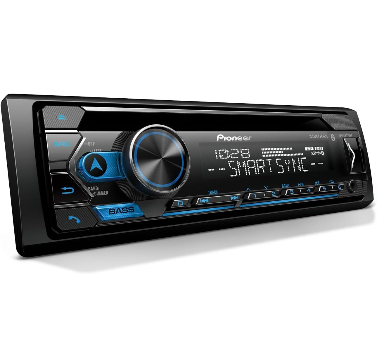 Pioneer DEH-S4220BT Enkel-Din Bluetooth CD Ontvanger met USB/AUX Insette, Pioneer Smart Sync, en Handvrye Oproepe vir Verbeterde Klankervaring in die Motor