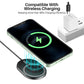 Ultra-Thin Portable Wireless Charger 15W Max Fast Wireless Charging Pad Compatible w/ iPhone / Samsung Galaxy - Dark Gray