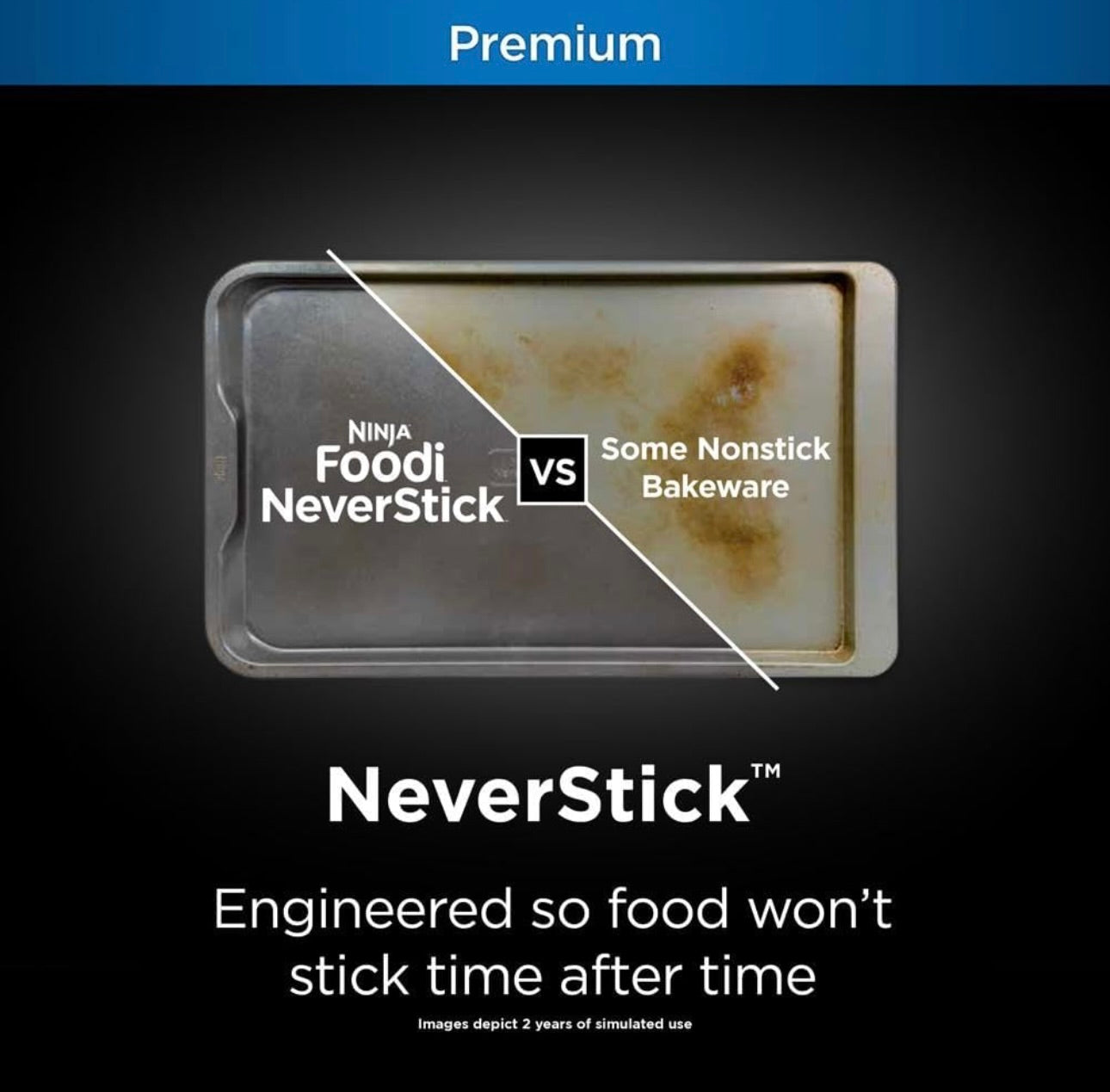 Ninja B33003 Foodi NeverStick Premium 3-Stuk Bakplaatstel, Kleefvry, Oondveilig tot 260⁰C - Skottelgoedwasser Veilig (Grys)