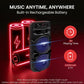 Portable Bluetooth PA Speaker System 8" 600W Rechargeable w/ Dual Subwoofer, Microphone In, Party Lights, USB, Radio, Remote