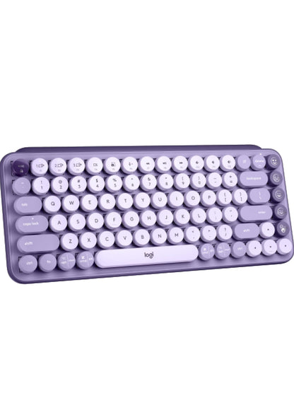 Logitech POP Keys Meganiese Draadlose Sleutelbord met Aanpasbare Emoji-sleutels, Duursame Kompakte Ontwerp, Bluetooth- of USB-verbinding, Veelvuldige Toestelle, OS-versoenbaar - Cosmos