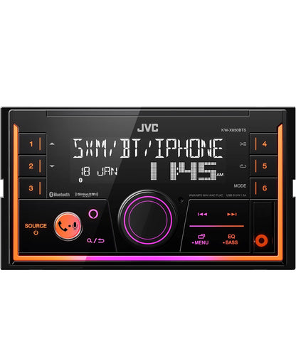 JVC KW-X850BTS Bluetooth-motorstereo digitale mediaontvanger met USB-poort, AM/FM-radio, MP3-speler, Amazon Alexa, Android, iPhone, dubbel-DIN, 13-band EQ