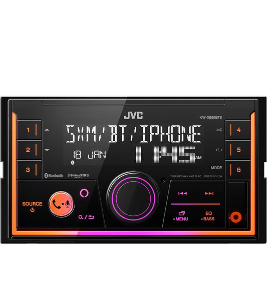 JVC KW-X850BTS Bluetooth-motorstereo digitale mediaontvanger met USB-poort, AM/FM-radio, MP3-speler, Amazon Alexa, Android, iPhone, dubbel-DIN, 13-band EQ