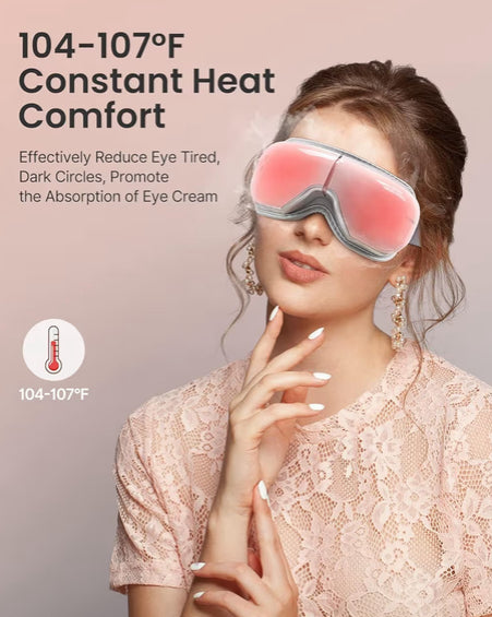 Eyeris 1 Eye Massager w/ Heat, Smart Sleep Mask for Dry Eyes Relax, Reduce Strain - (Pink)
