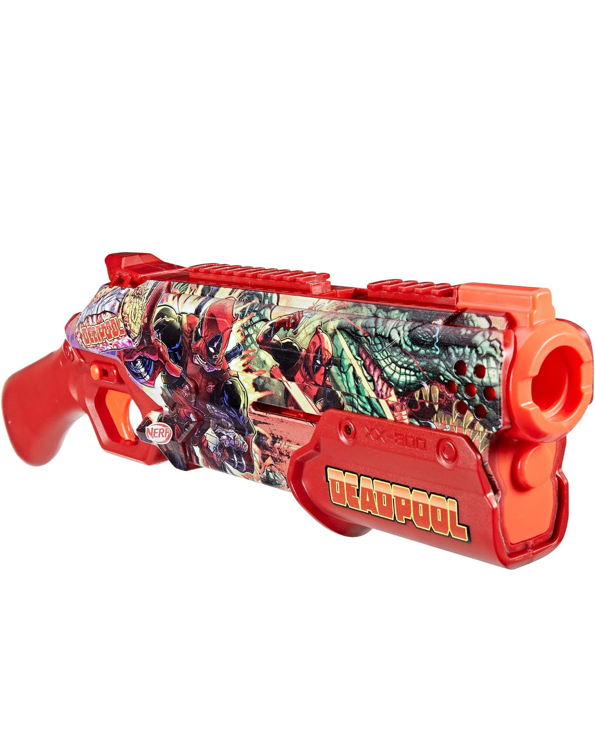 Nerf Marvel Deadpool Blaster, 16 Nerf Rival Accu-Rounds, Pump Action, Breech Load, Gifts for Teens, 14+