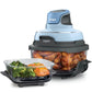 Ninja Crispi 4-in-1 Portable Glass Air Fryer Cooking System, 4QT & 6Cup Glass Containers with Storage Lids- Periwinkle, FN101PL