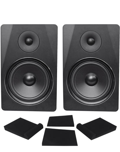 Rockville (2) DPM8B Dubbele Aangedrewe 8" 600w Aktiewe Opnameateljee Monitors+Blokke