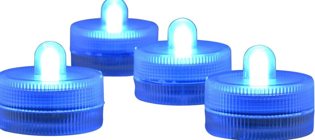 Halloween Lights Submersible LED Lights Battery Powered Underwater Waterproof LED Tea Light for Events Lighting - (Blue)