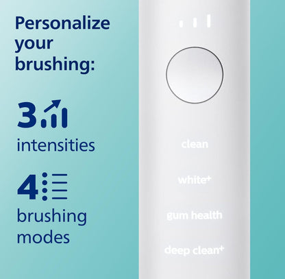Philips Sonicare DiamondClean Smart 9300 Elektriese Tandeborsel, Soniese Tandeborsel met Toepassing, Druksensor, Borselkopbespeuring, 4 Borselmodusse en 3 Intensiteitsvlakke - Wit, Model HX9903/05