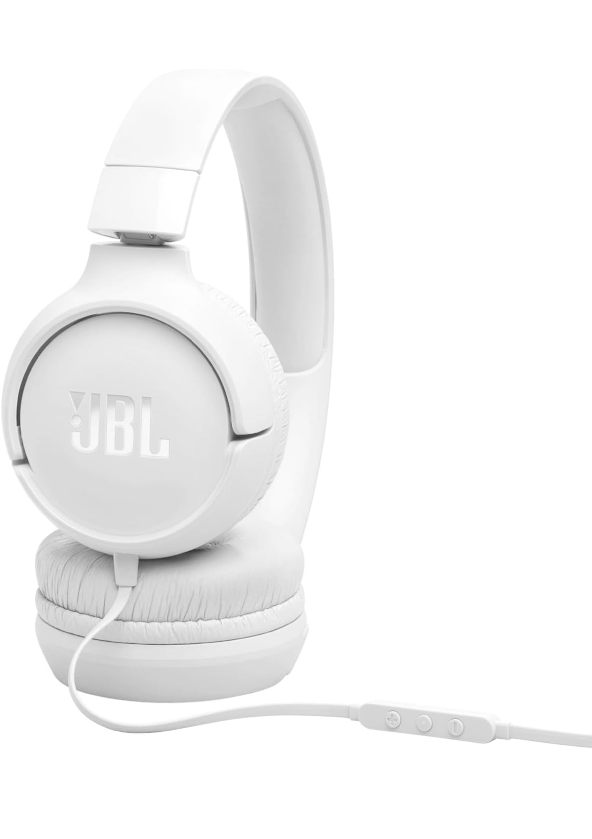 JBL Tune 520C - USB-C Wired on-Ear Headphones with Hi-Res Audio Support, Pure Bass Sound, Comfort fit, USB-C connectivity, 3-Button Remote with Microphone and EQ presets Control (White)