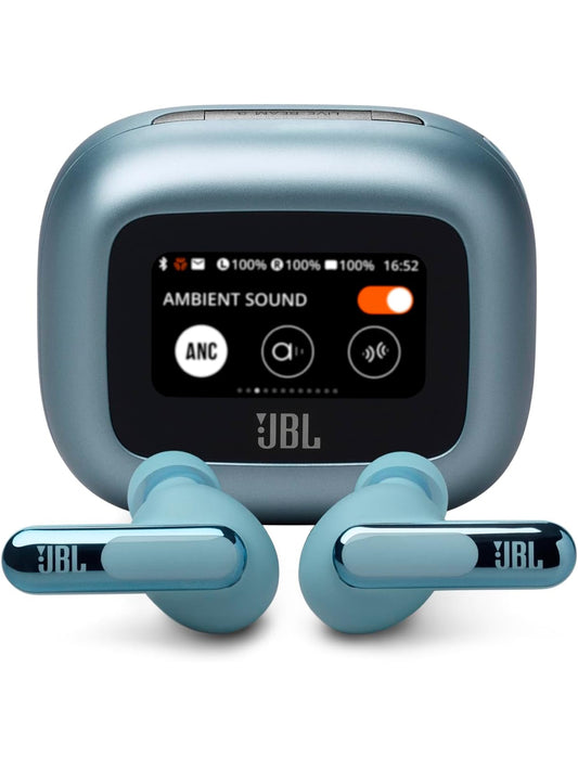 JBL Live Beam 3 - True Wireless Noise-Cancelling Closed-Stick Earbuds, 48Hrs Total Playback, Wireless Charging, 6 Mics for Perfect Calls, Multi-Point Connection, IP55 Waterproof and dustproof (Blue)