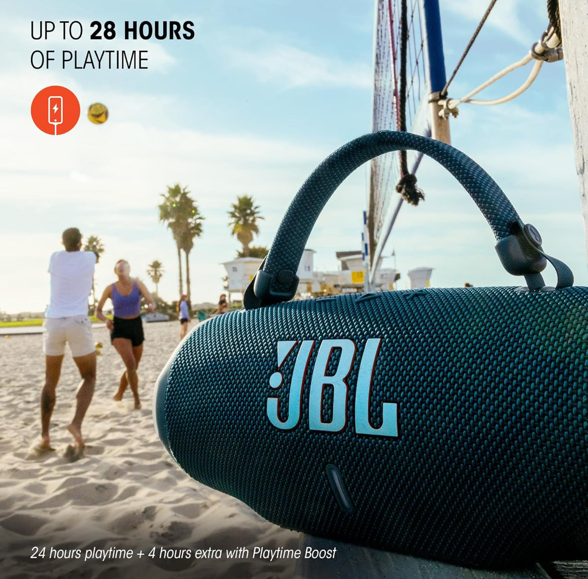 JBL Charge 6 - Portable Waterproof & Drop-Proof Bluetooth Speaker with a Sturdy/Removable Carrying Strap (Blue)