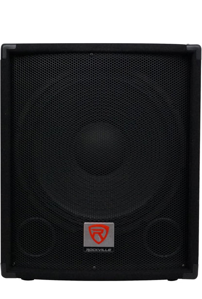 Rockville SBG1154 800 Watt Passiewe 4-Ohm Pro DJ Subwoofer, MDF/Paalmonteer, 15 duim