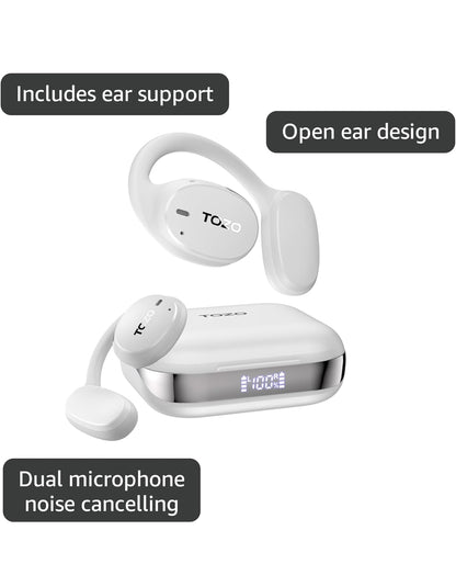 Open Ear Earbuds Bluetooth, AI Translation w/ Real-Time 100+ Languages Translation - White