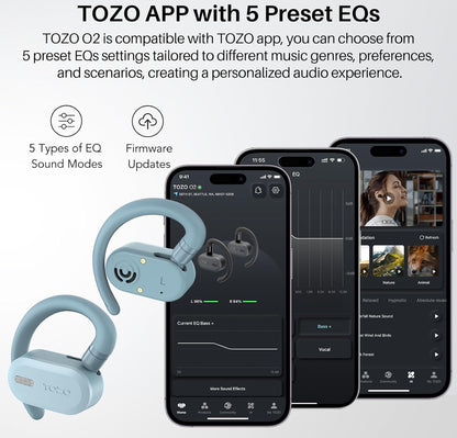 True Open Ear Wireless Lightweight w/ Multi-Angle, Dual-Axis Design for Long-Lasting Comfort - Blue