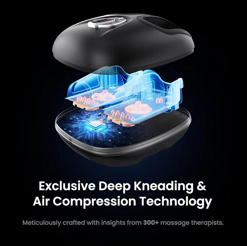 Foot Massager Machine w/ Heat Shiatsu Foot Massager for Plantar Fasciitis - (Black)