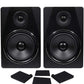 Rockville Pair APM8B 8" 2-Way 500 Watt Powered USB Studio Monitor Speakers+Pads