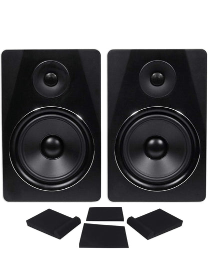 Rockville Paar APM8B 8" 2-rigting 500 Watt Aktiewe USB Studio Monitor Luidsprekers+Pads