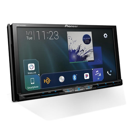 Pioneer 7" Resistive Touchscreen Double Din Car StereoMultimedia Receiver, Wireless Apple CarPlay, Android Auto, Bluetooth, CD/DVD, USB, Backup Camera, HD Radio, FLAC, Hi-Volt RCA