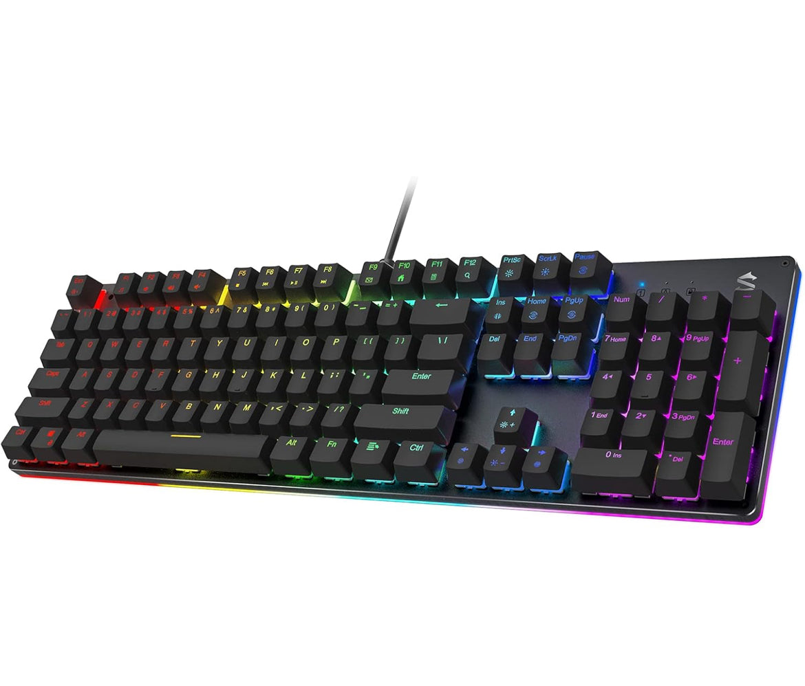 Black Shark RGB Mechanical Gaming Keyboard LED Backlit Wired Keyboard - NEW