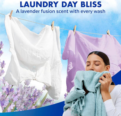 Lysol Ontsmettende Wasgoedontsmettingsmiddel en Geurversterker, Wasgoedwasmiddel-byvoegmiddel, Kleurveilige Bleikmiddelalternatief, Wasgoedreukverwyderaar, Dood Bakterieë en Virusse, Laventelgeur, 2.6L
